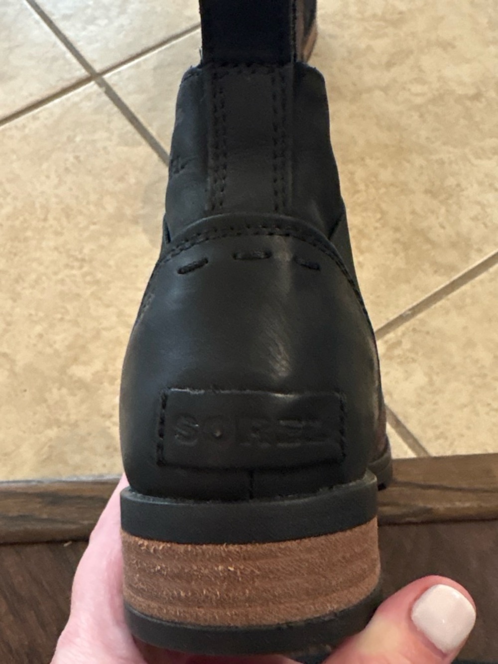 Sorel Women's Emelie Chelsea Boots Waterproof Blackened Brown Leather size 7 - Picture 5 of 7